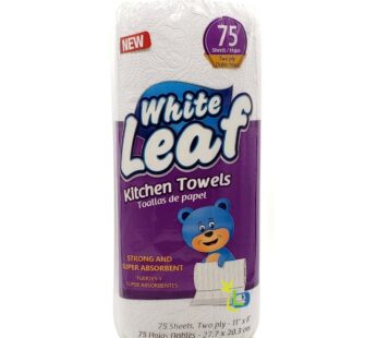 White Leaf Hand Towel