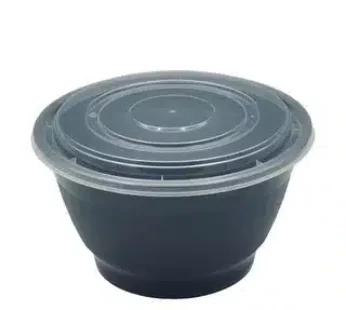 32oz Black Bowl/lid-50 in pack